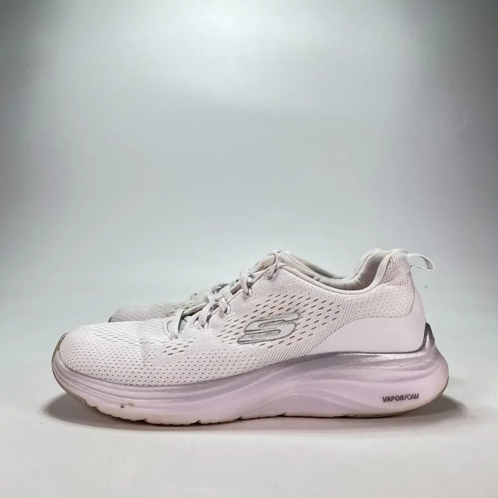 Skechers Vapor Foam Midnight Glimmer White Silver Sneakers 150025 Womens Size 8